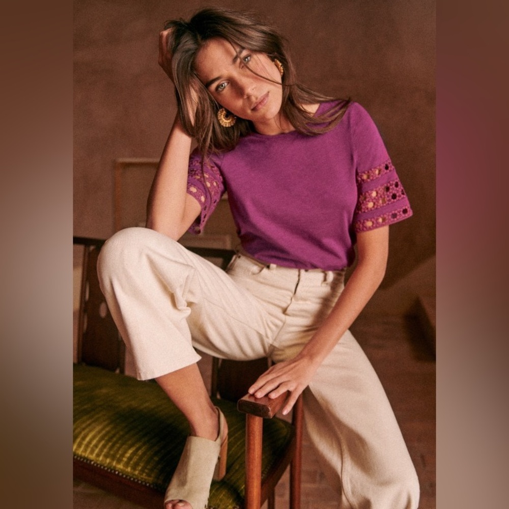 Sezane hortense tee size XS in berry purple
